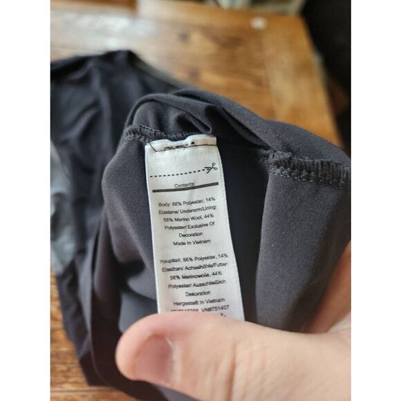 Smartwool | Genius Shirt Dress Merino Wool Blend Short Sleeve  Black Gray sz Lar - Picture 4 of 5